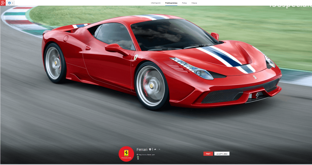 Foto portada G+ Ferrari