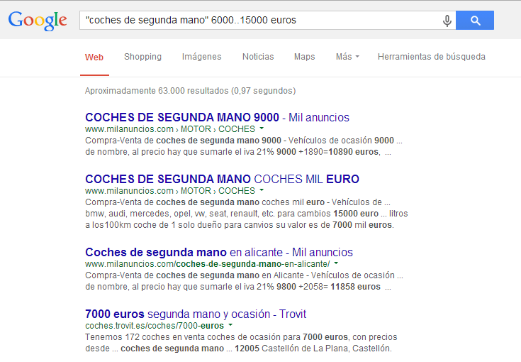 Google, búsqueda numérica